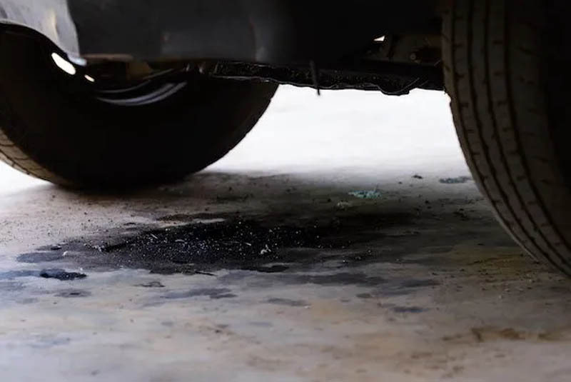 Car engine oil leak